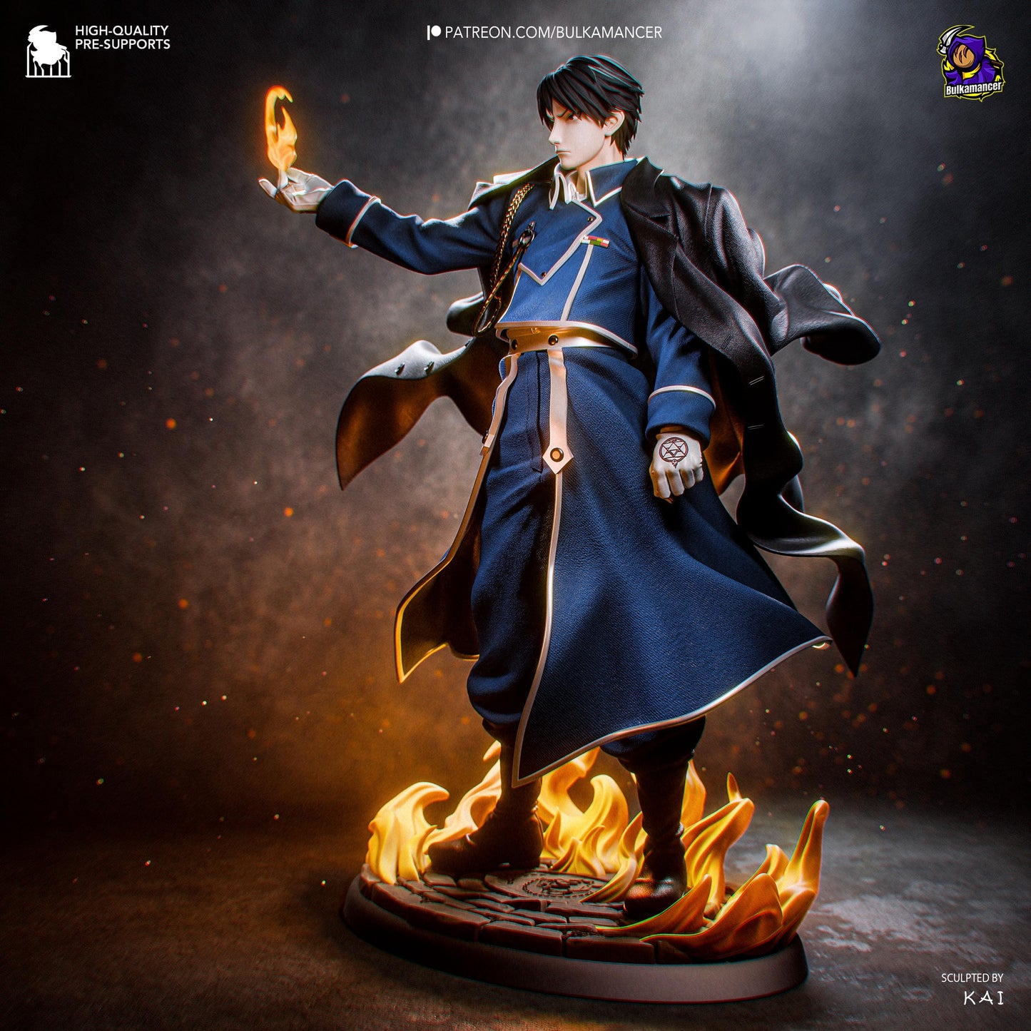 Blue-Uniform Flame Officer | Resin Garage Kit | Unpainted Figure