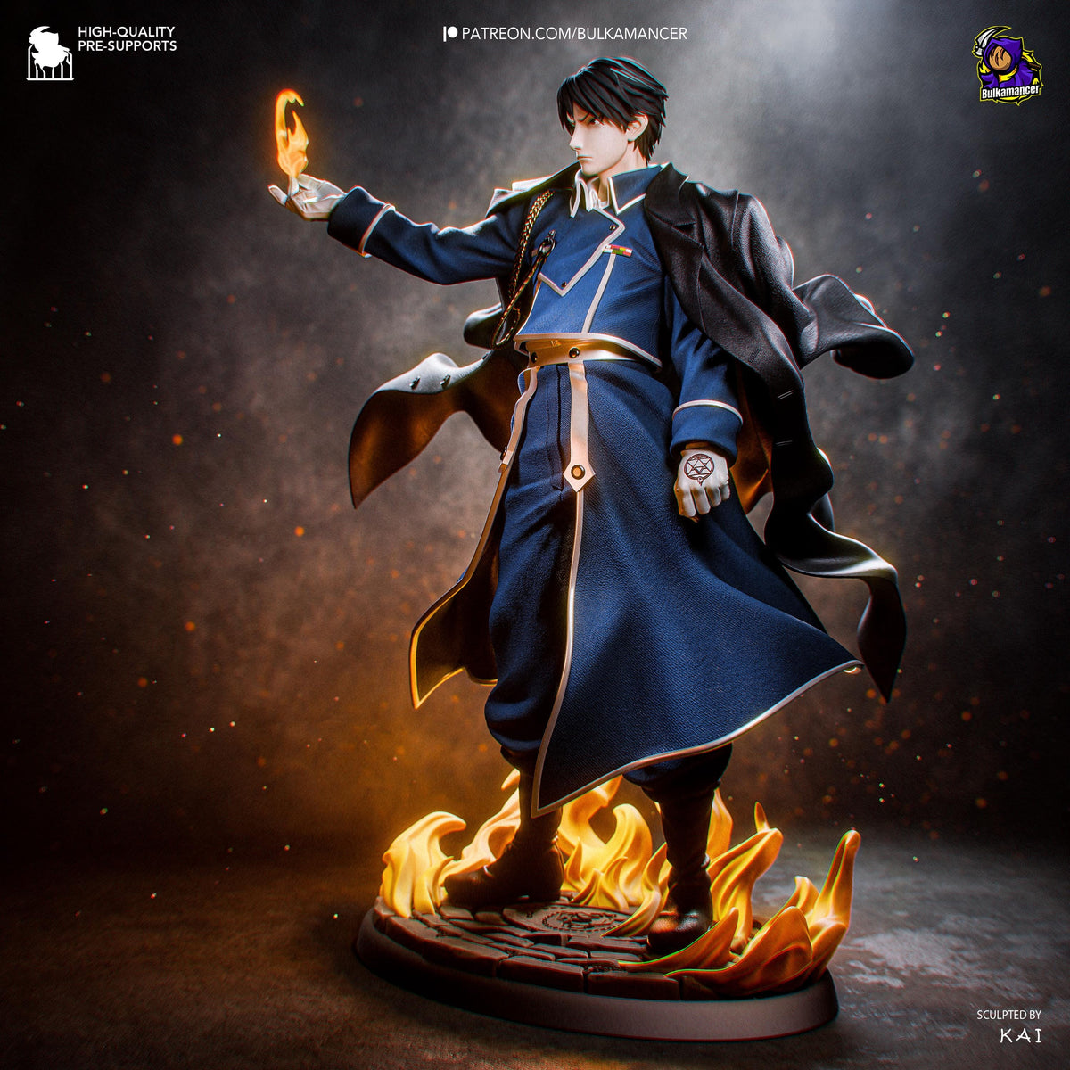 Blue-Uniform Flame Officer | Resin Garage Kit | Unpainted Figure