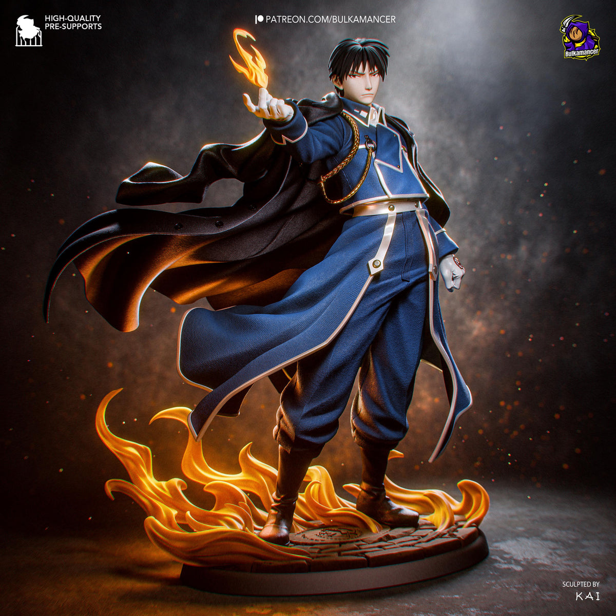 Blue-Uniform Flame Officer | Resin Garage Kit | Unpainted Figure