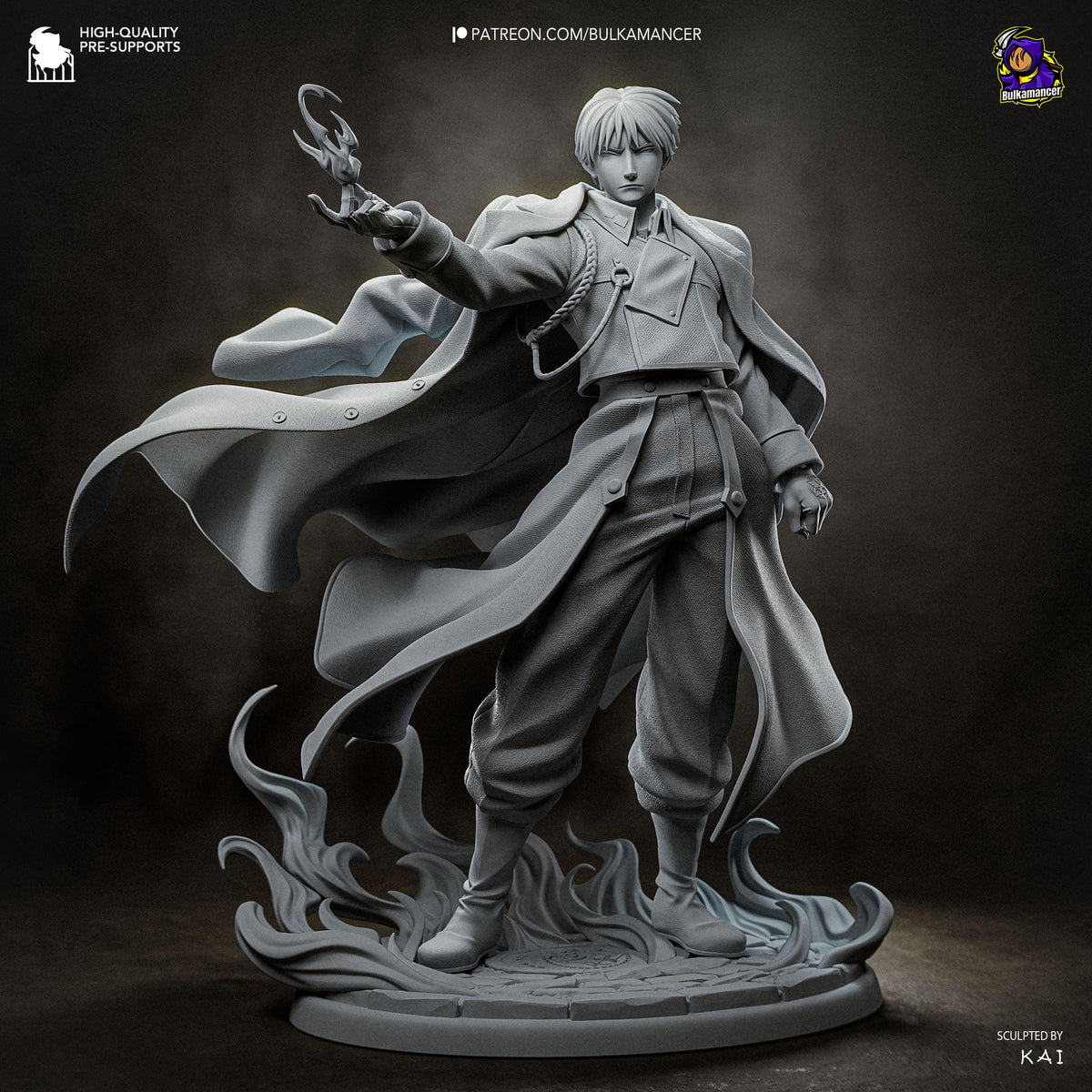 Blue-Uniform Flame Officer | Resin Garage Kit | Unpainted Figure