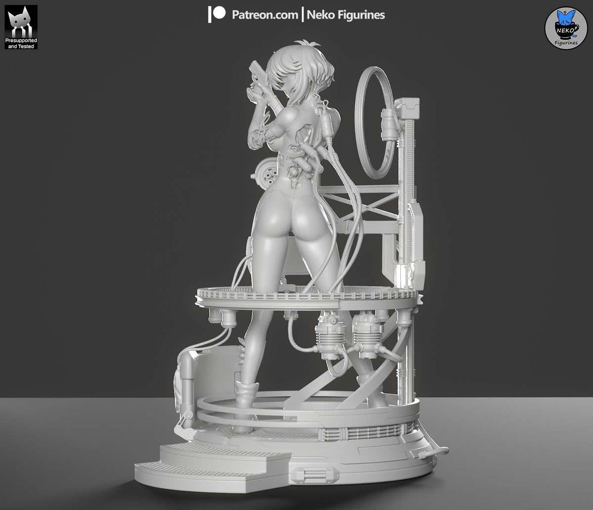 Blue-Haired Cybernetic Operative | Resin Garage Kit | Unpainted Figure