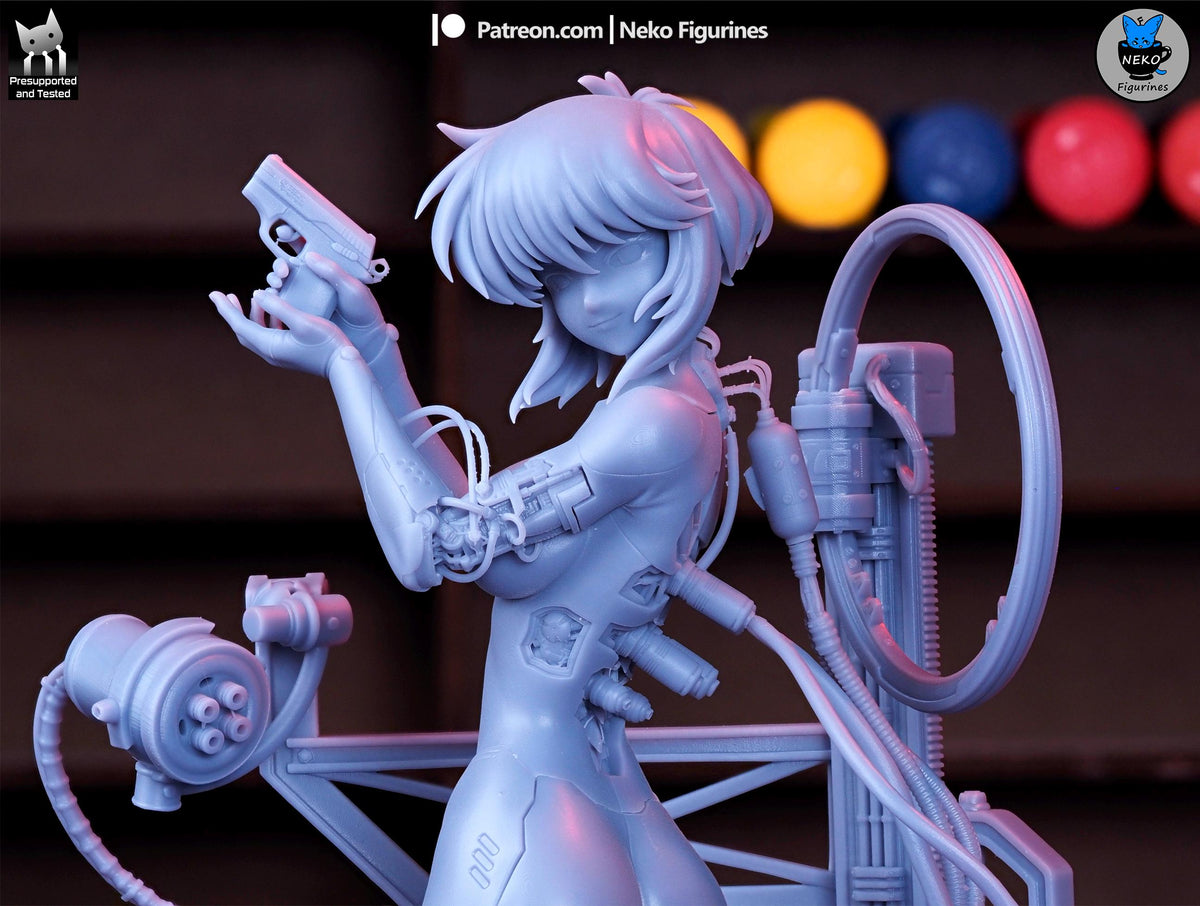 Blue-Haired Cybernetic Operative | Resin Garage Kit | Unpainted Figure