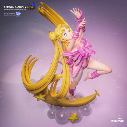 Blonde Ribbon Crescent Dancer | Resin Garage Kit | Unpainted Figure