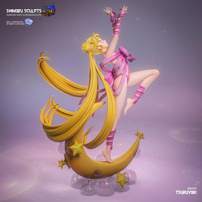 Blonde Ribbon Crescent Dancer | Resin Garage Kit | Unpainted Figure