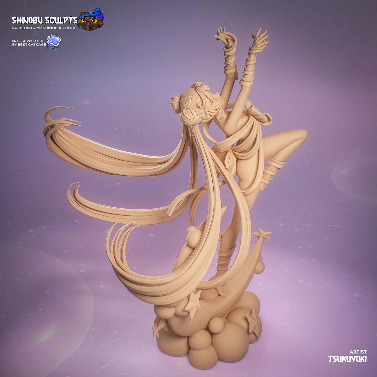 Blonde Ribbon Crescent Dancer | Resin Garage Kit | Unpainted Figure