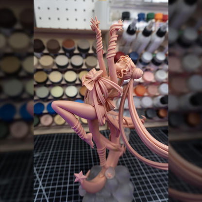 Blonde Ribbon Crescent Dancer | Resin Garage Kit | Unpainted Figure