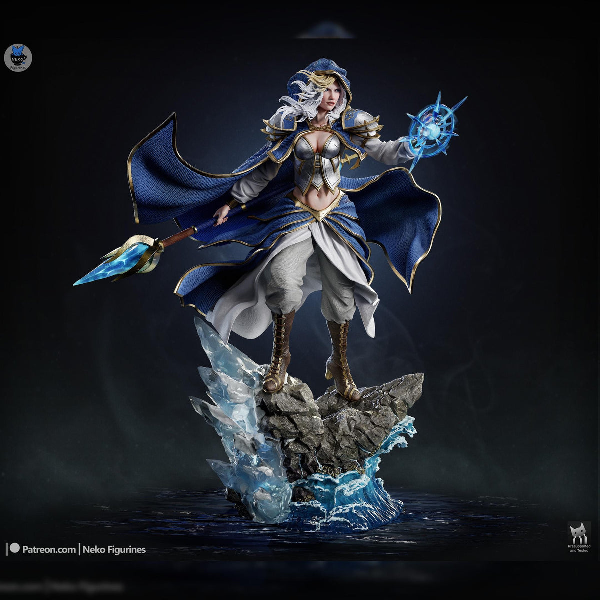 Hooded Frost-Tide Spellweaver | Resin Garage Kit | Unpainted Figure