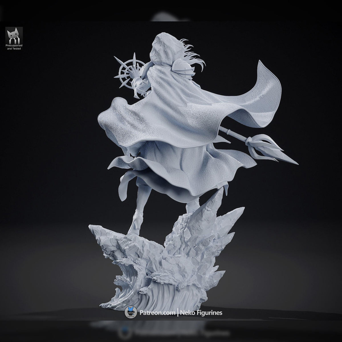 Hooded Frost-Tide Spellweaver | Resin Garage Kit | Unpainted Figure
