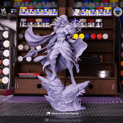 Hooded Frost-Tide Spellweaver | Resin Garage Kit | Unpainted Figure