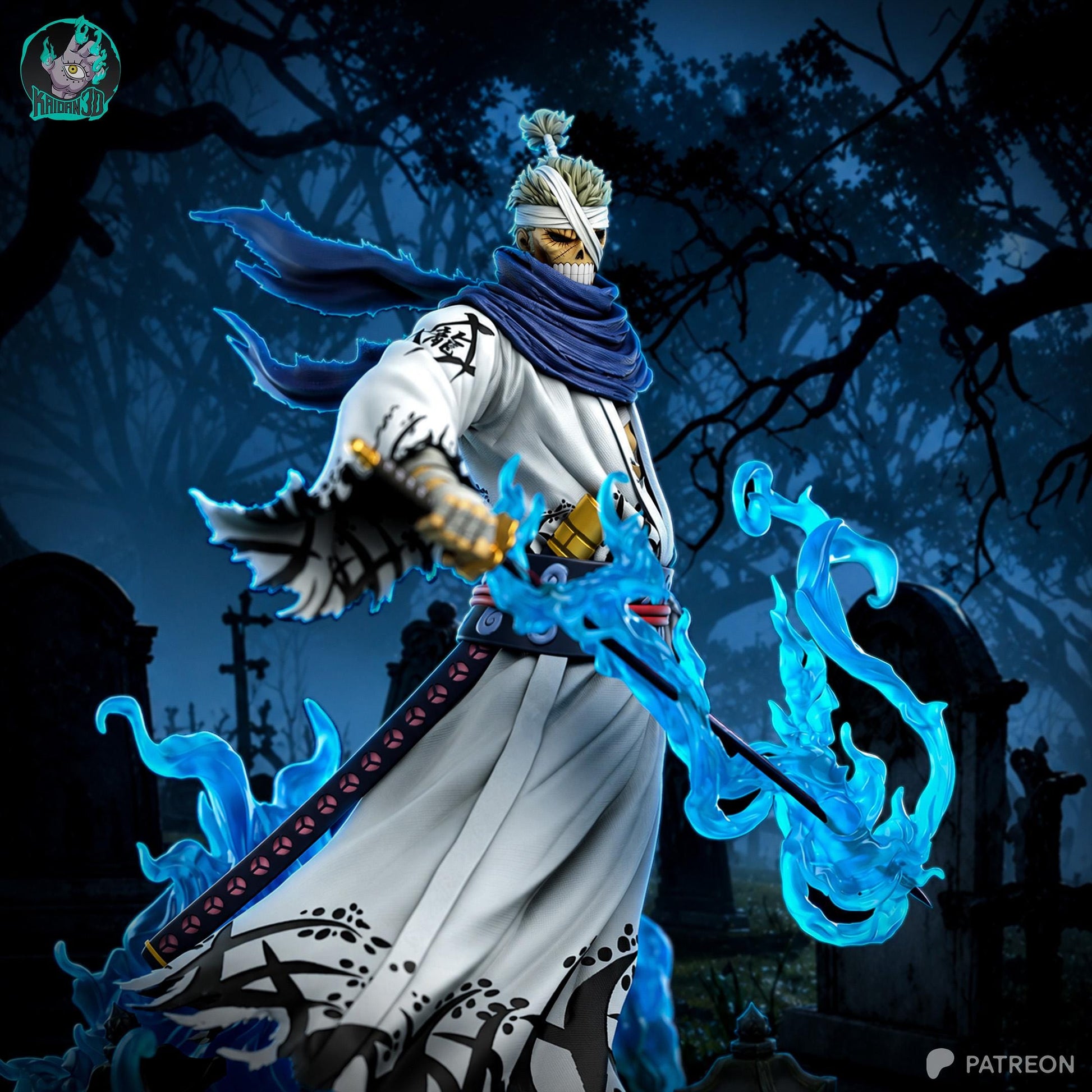 Bandaged Blue-Scarf Ronin | Resin Garage Kit | Unpainted Figure