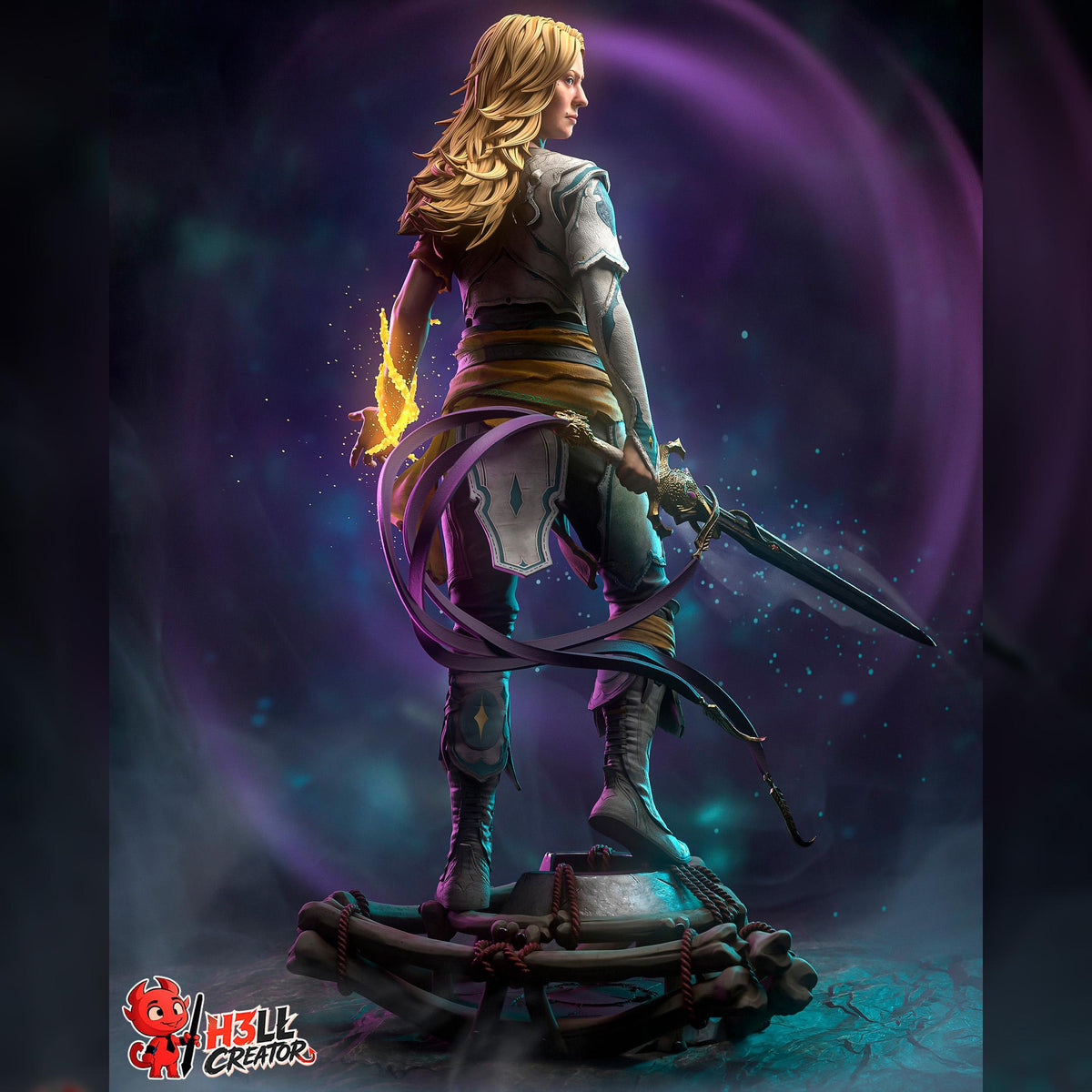 Blonde Runeblade Wanderer | Resin Garage Kit | Fantasy | Unpainted Figure