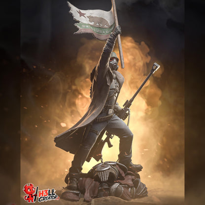Masked Flag-Bearing Desert Veteran | Resin Garage Kit | Post-Apocalyptic | Unpainted Figure