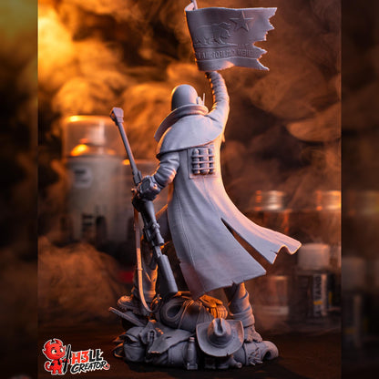 Masked Flag-Bearing Desert Veteran | Resin Garage Kit | Post-Apocalyptic | Unpainted Figure