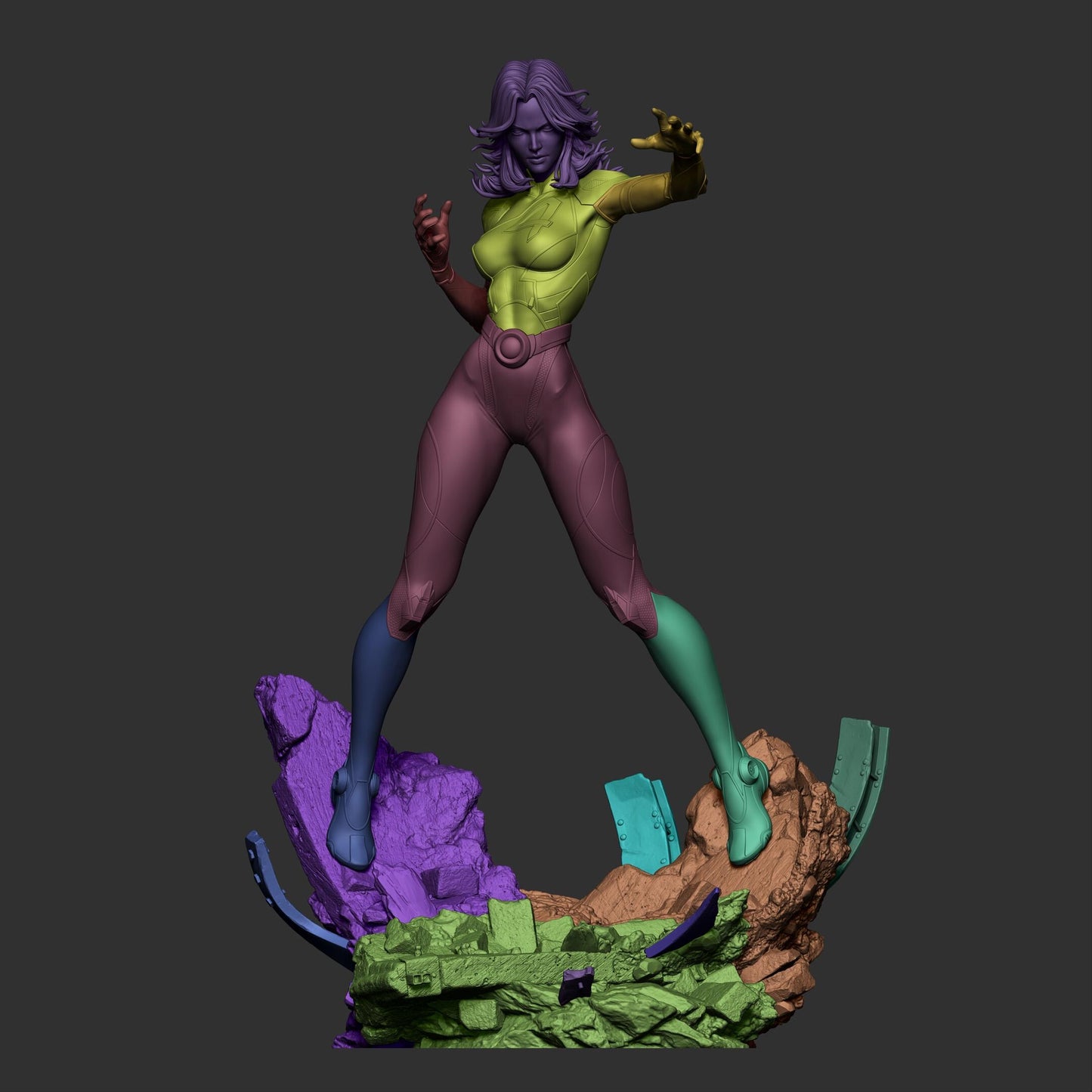 Blue-Suited Force Field Heroine | Resin Garage Kit | Multiversal Champions | Unpainted Figure