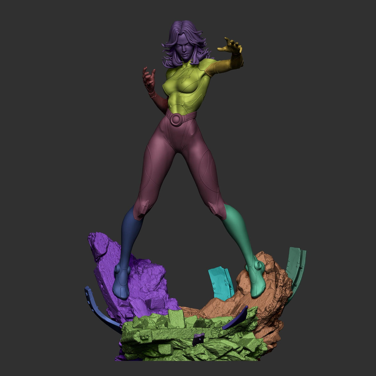 Blue-Suited Force Field Heroine | Resin Garage Kit | Multiversal Champions | Unpainted Figure