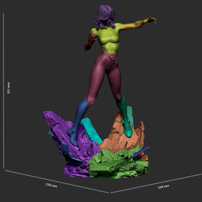 Blue-Suited Force Field Heroine | Resin Garage Kit | Multiversal Champions | Unpainted Figure