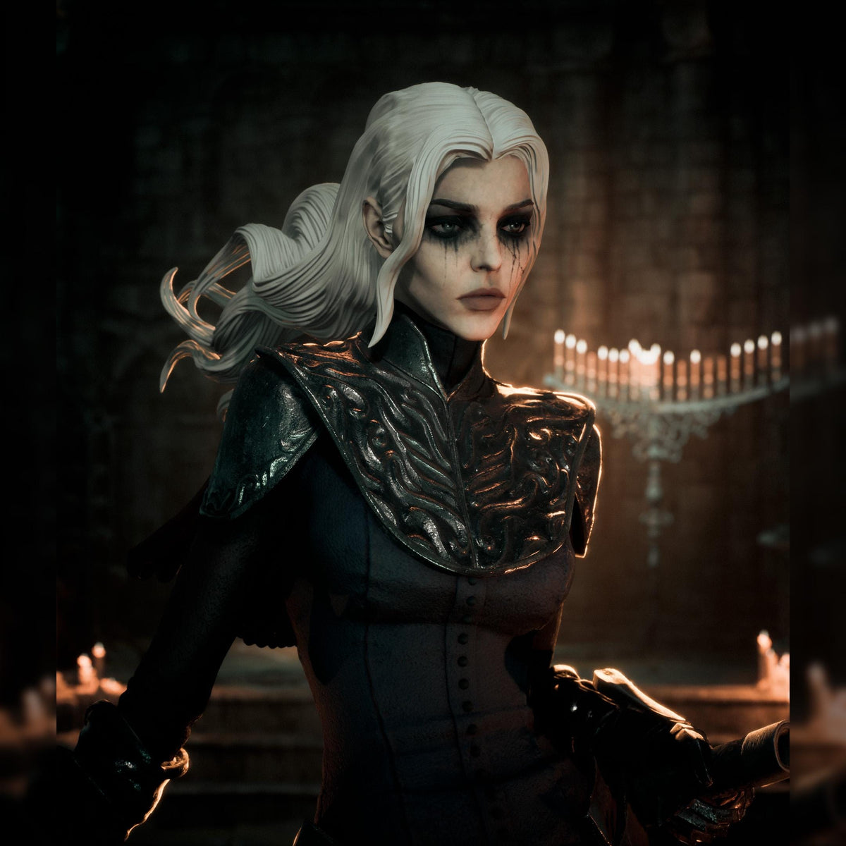 White-Haired Raven Mask Swordswoman | Resin Garage Kit | Cursed Legends | Unpainted Figure