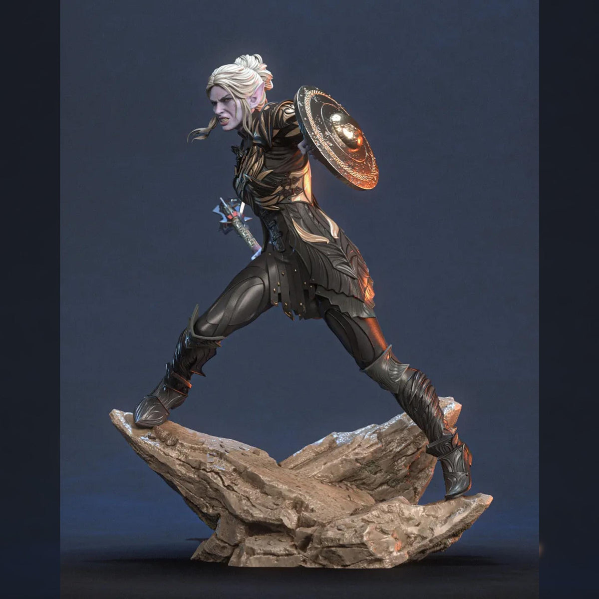White-Haired Elven War Priestess | Resin Garage Kit | Realmwanderers | Unpainted Figure