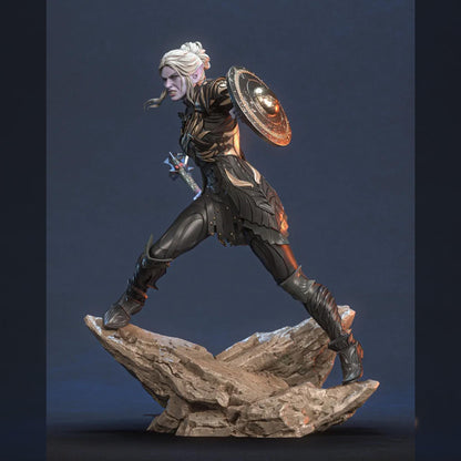 White-Haired Elven War Priestess | Resin Garage Kit | Realmwanderers | Unpainted Figure