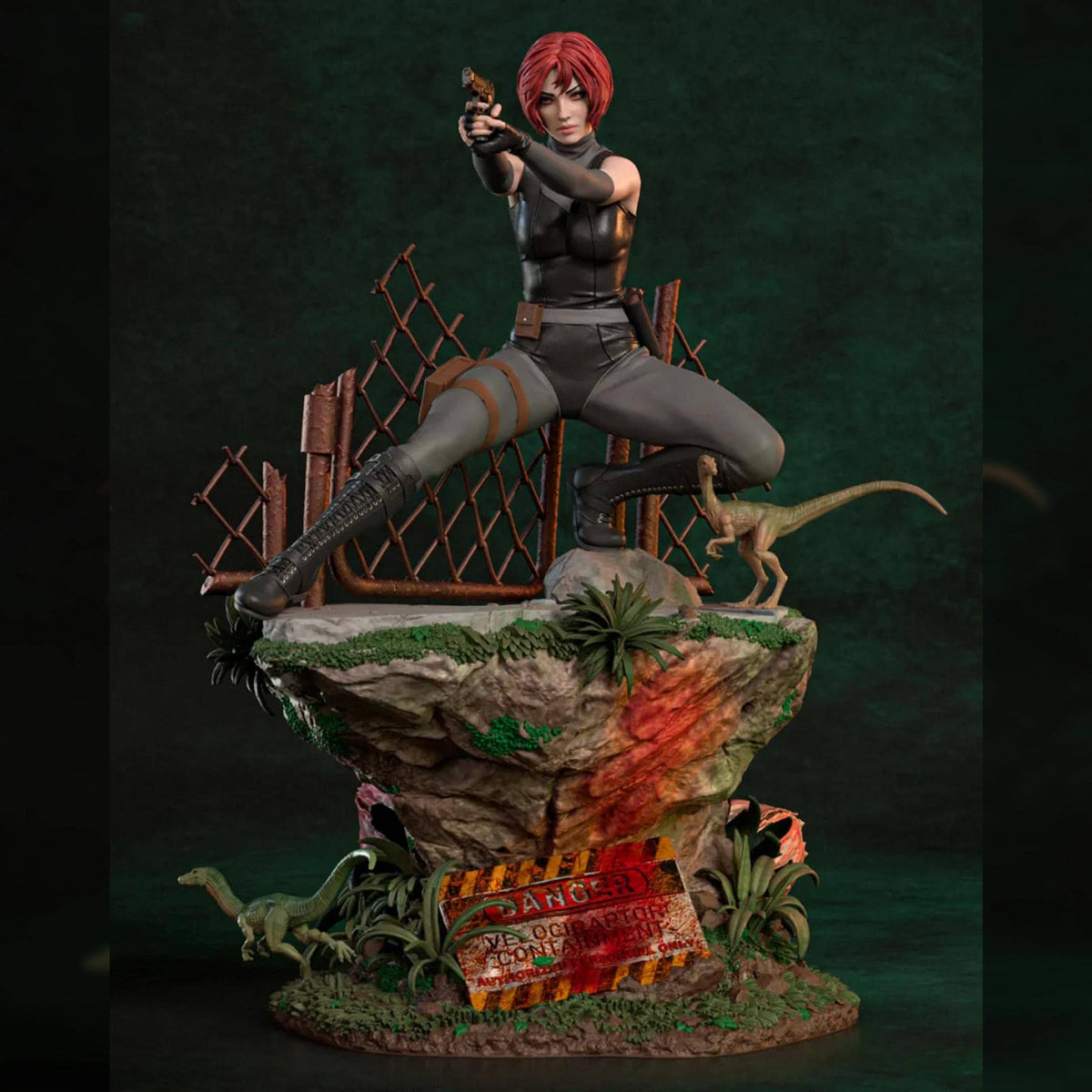 Red-Haired Dino Survival Operative | Resin Garage Kit | Survival Horror | Unpainted Figure