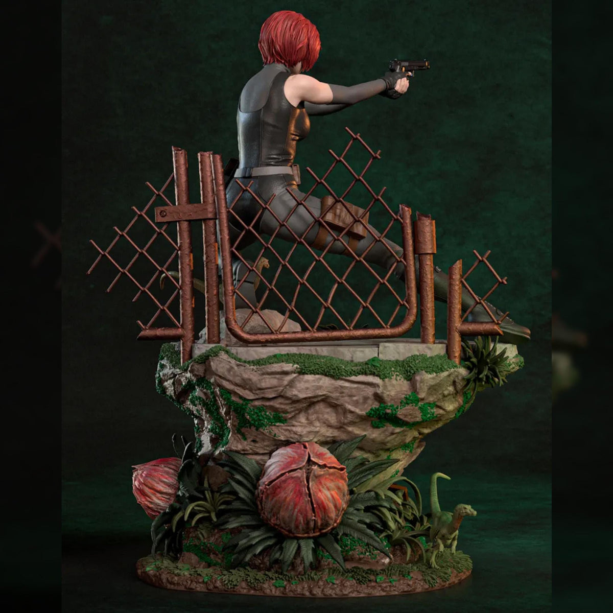 Red-Haired Dino Survival Operative | Resin Garage Kit | Survival Horror | Unpainted Figure