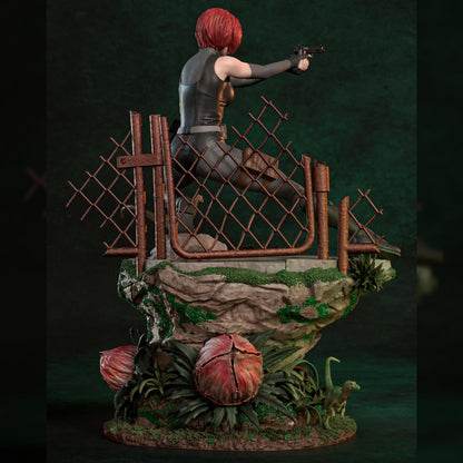 Red-Haired Dino Survival Operative | Resin Garage Kit | Survival Horror | Unpainted Figure