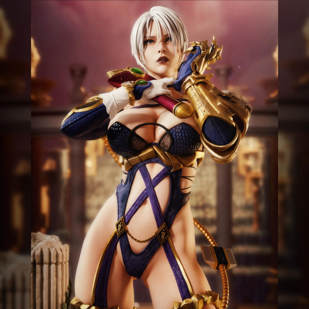 White-Haired Whipblade Duelist | Resin Garage Kit | Legendary Blades | Unpainted Figure