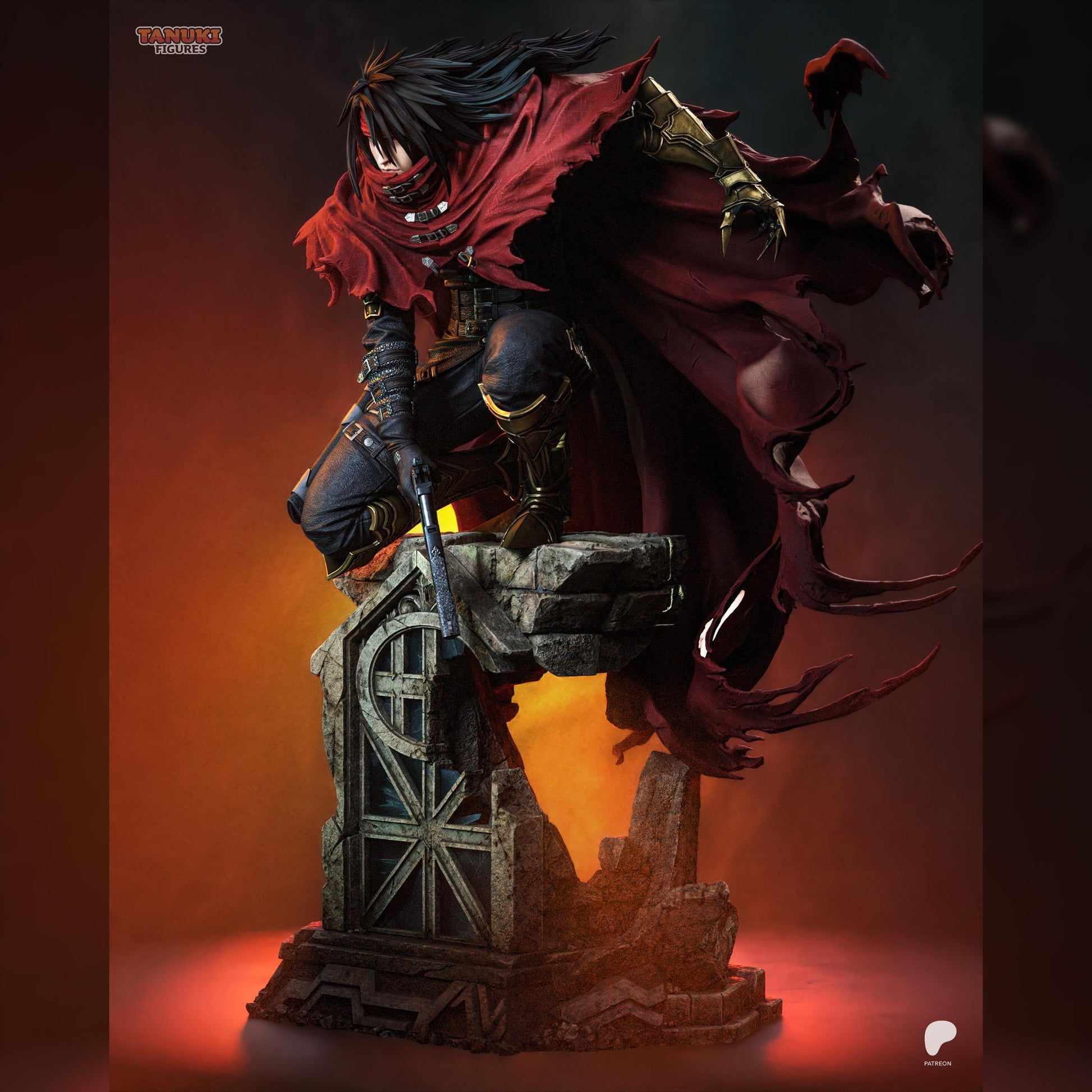 Red-Cloaked Gothic Gunslinger | Resin Garage Kit | Crystalbound Heroes | Unpainted Figure