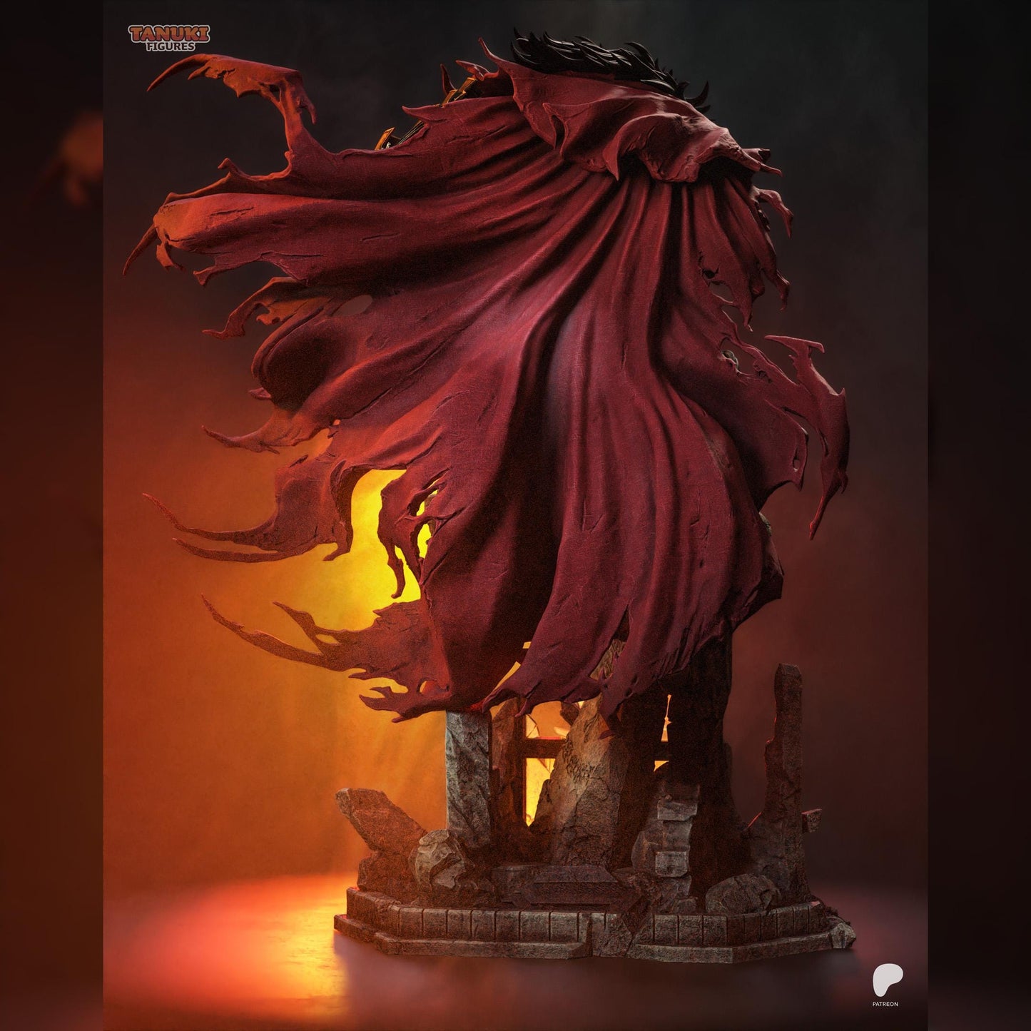 Red-Cloaked Gothic Gunslinger | Resin Garage Kit | Crystalbound Heroes | Unpainted Figure