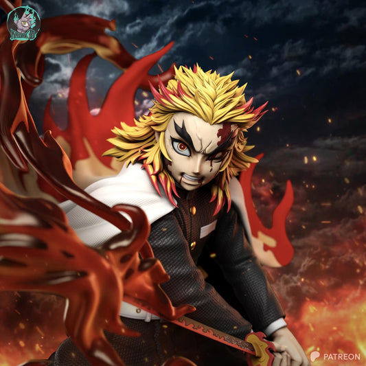 Flame-Haired Blazing Swordsman | Resin Garage Kit | Anime Breathing Masters | Unpainted Figure