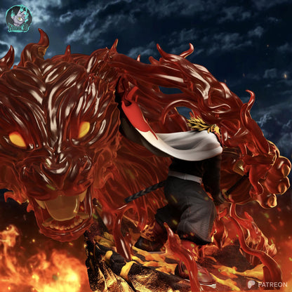 Flame-Haired Blazing Swordsman | Resin Garage Kit | Anime Breathing Masters | Unpainted Figure