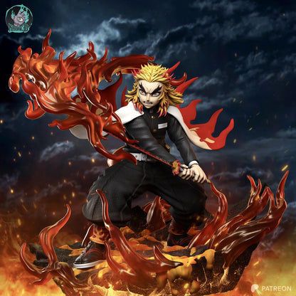 Flame-Haired Blazing Swordsman | Resin Garage Kit | Anime Breathing Masters | Unpainted Figure