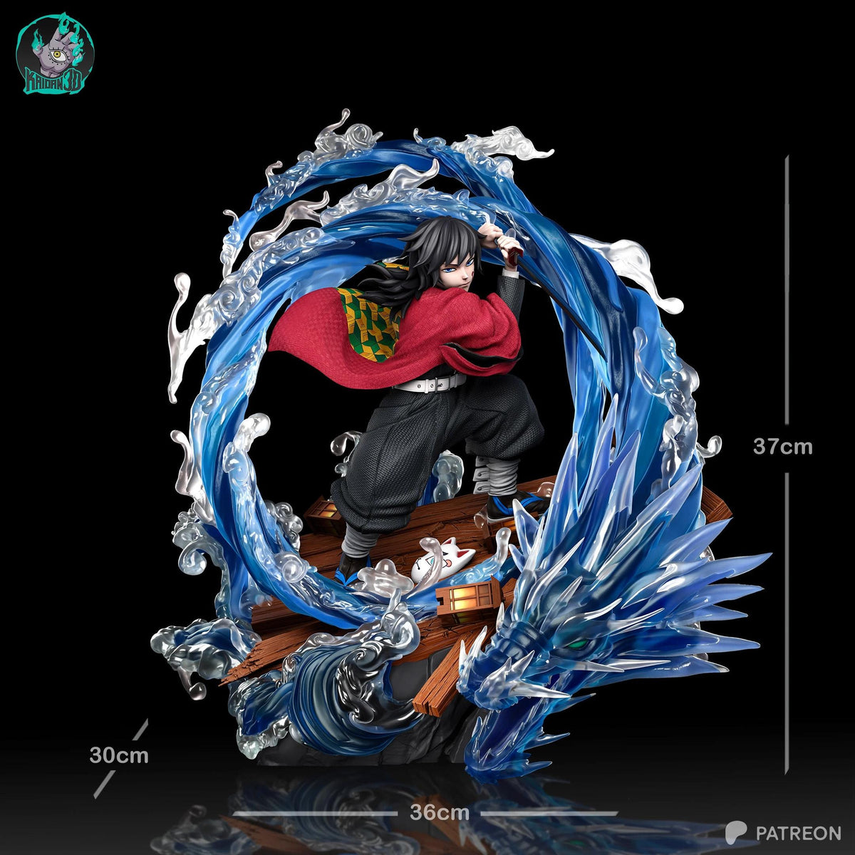 Blue-Wave Cloaked Swordsman | Resin Garage Kit | Anime Breathing Masters | Unpainted Figure
