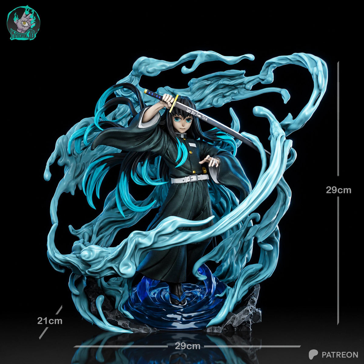 Teal-Tipped Mist Swordsman | Resin Garage Kit | Anime Breathing Masters | Unpainted Figure