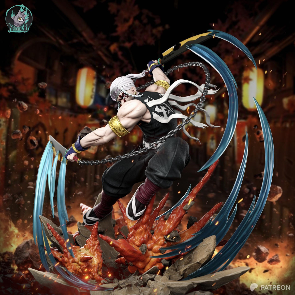 Dual-Bladed Chain Fighter | Resin Garage Kit | Anime Breathing Masters | Unpainted Figure