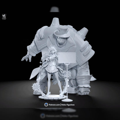 Sandrone and Pulonia | Genshin Impact | Resin Garage Kit | Unpainted Figure