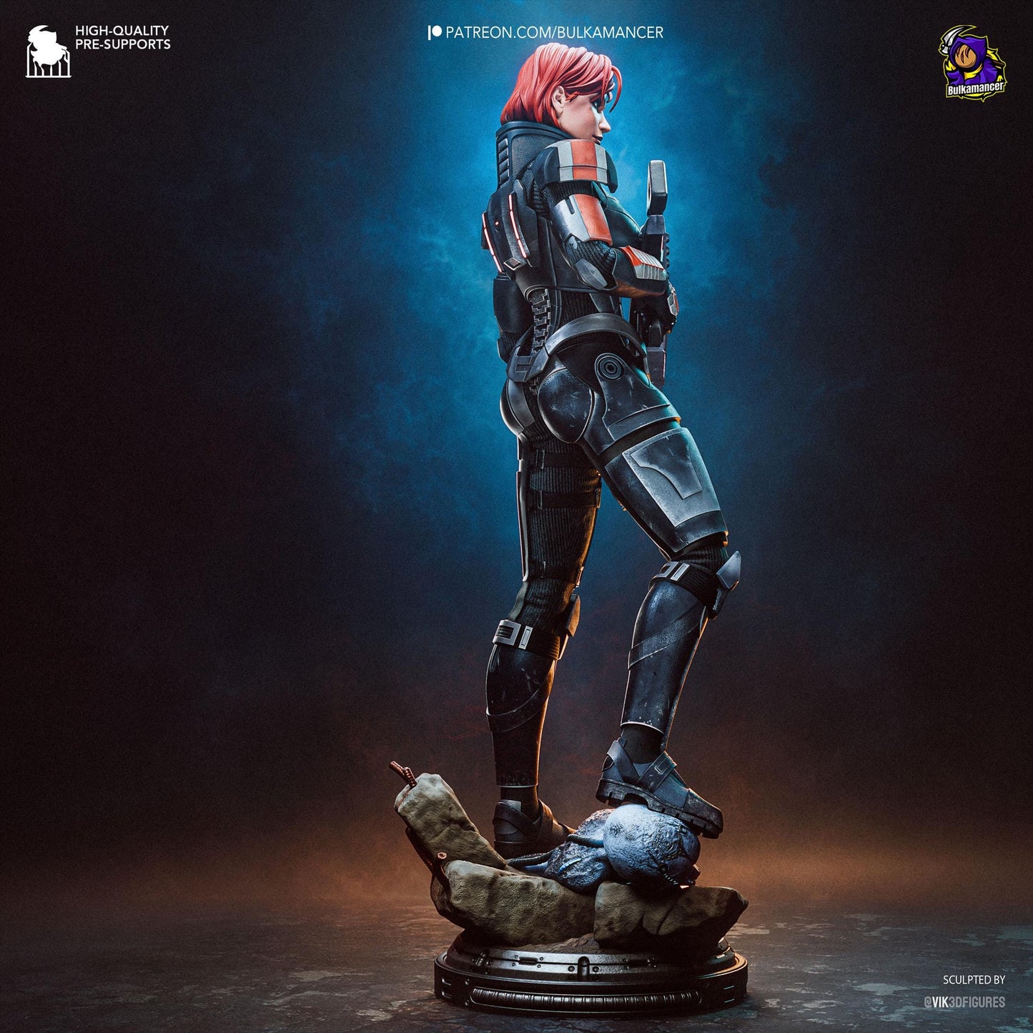 Red-Haired Armored Commander | Resin Garage Kit | Galactic Vanguard | Unpainted Figure