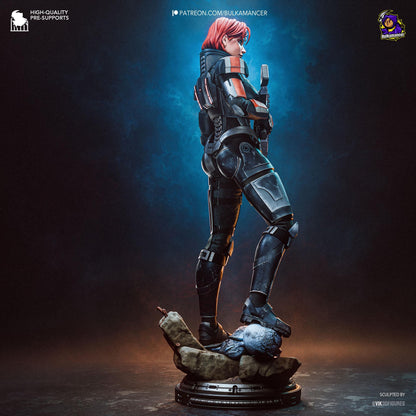 Red-Haired Armored Commander | Resin Garage Kit | Galactic Vanguard | Unpainted Figure