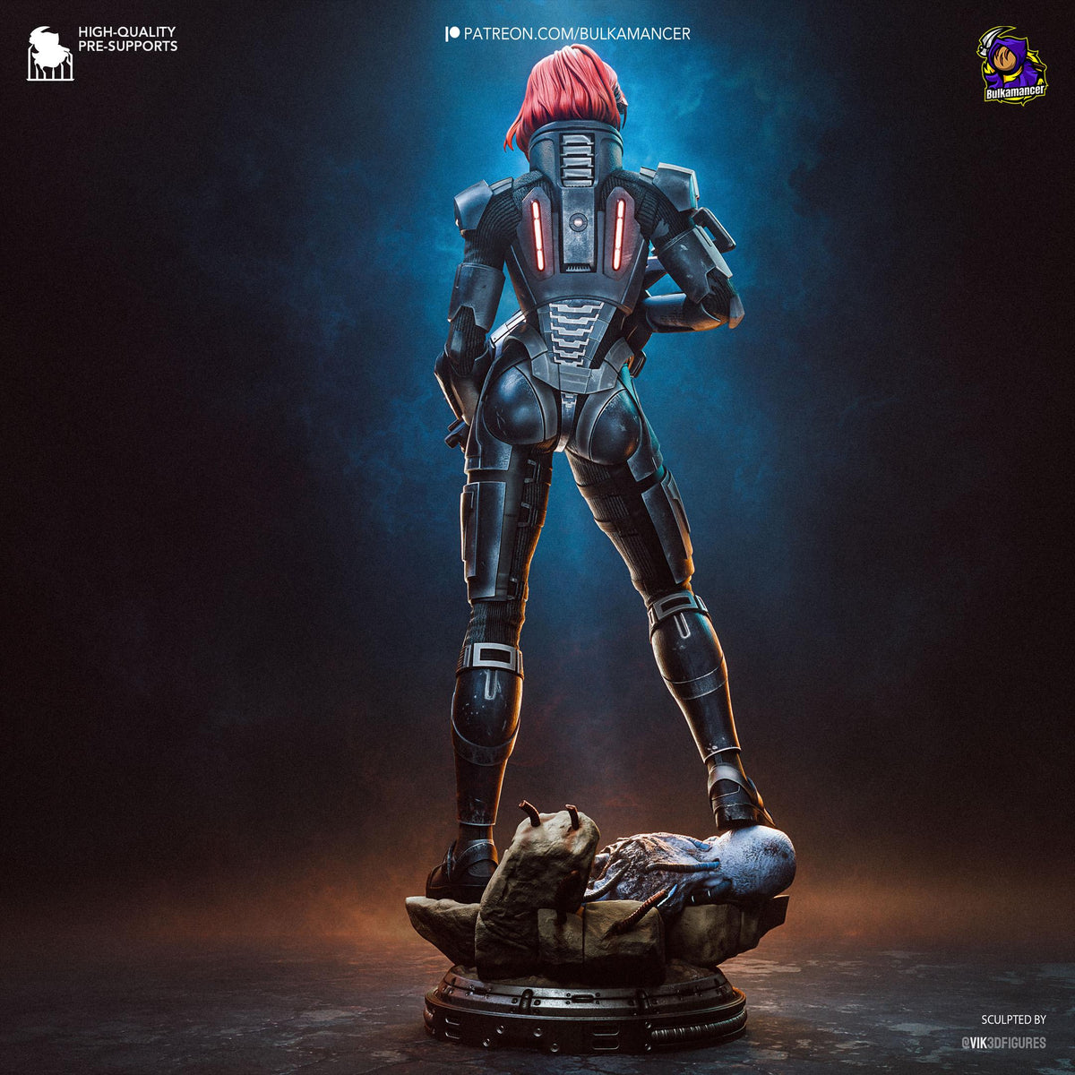 Red-Haired Armored Commander | Resin Garage Kit | Galactic Vanguard | Unpainted Figure