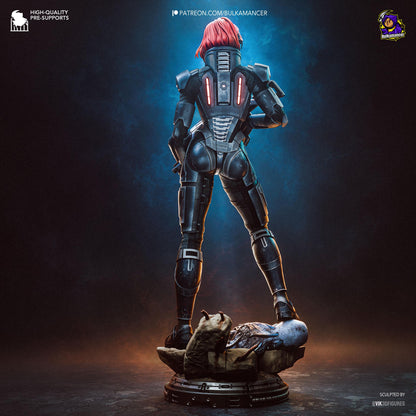 Red-Haired Armored Commander | Resin Garage Kit | Galactic Vanguard | Unpainted Figure