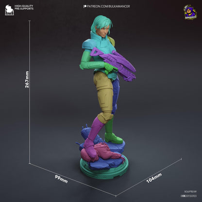 Red-Haired Armored Commander | Resin Garage Kit | Galactic Vanguard | Unpainted Figure