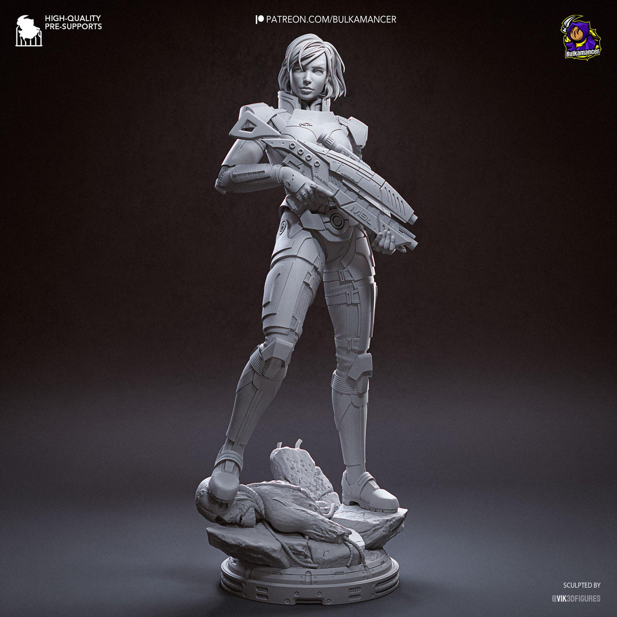 Red-Haired Armored Commander | Resin Garage Kit | Galactic Vanguard | Unpainted Figure