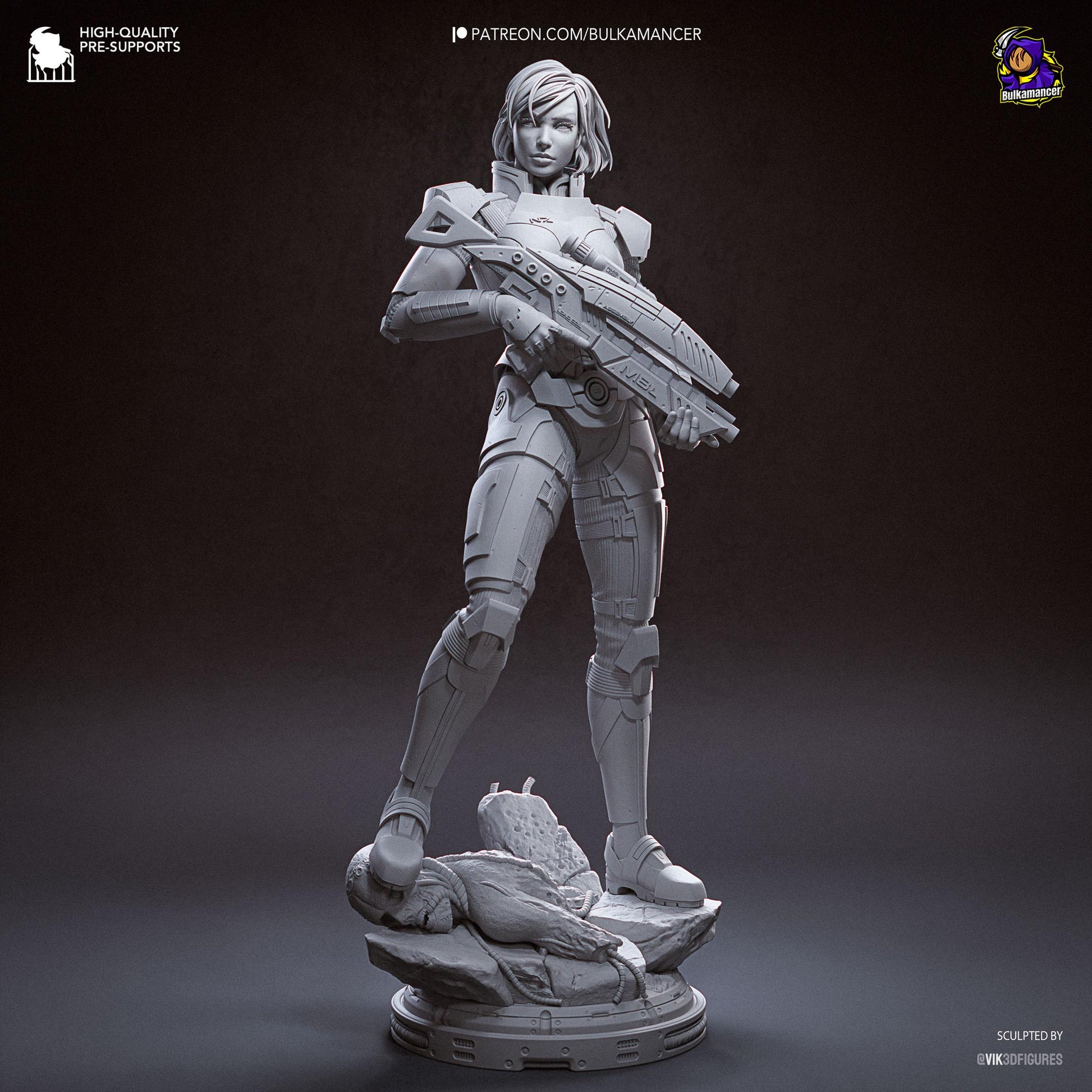 Red-Haired Armored Commander | Resin Garage Kit | Galactic Vanguard | Unpainted Figure