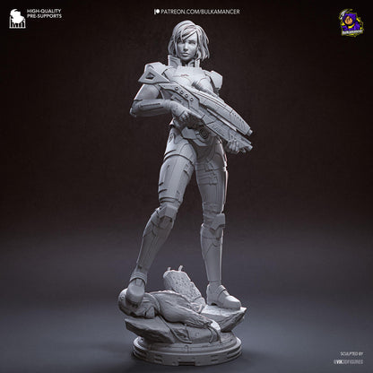 Red-Haired Armored Commander | Resin Garage Kit | Galactic Vanguard | Unpainted Figure