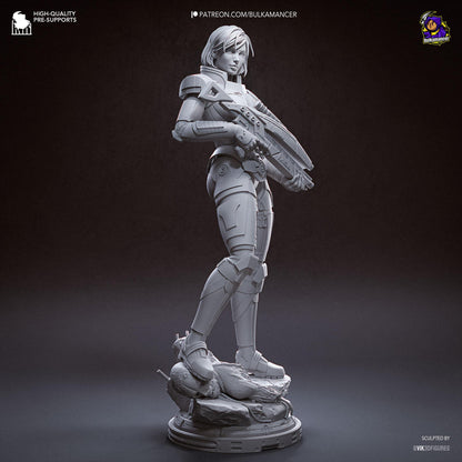 Red-Haired Armored Commander | Resin Garage Kit | Galactic Vanguard | Unpainted Figure