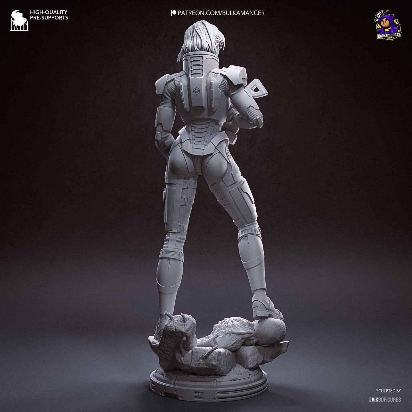 Red-Haired Armored Commander | Resin Garage Kit | Galactic Vanguard | Unpainted Figure