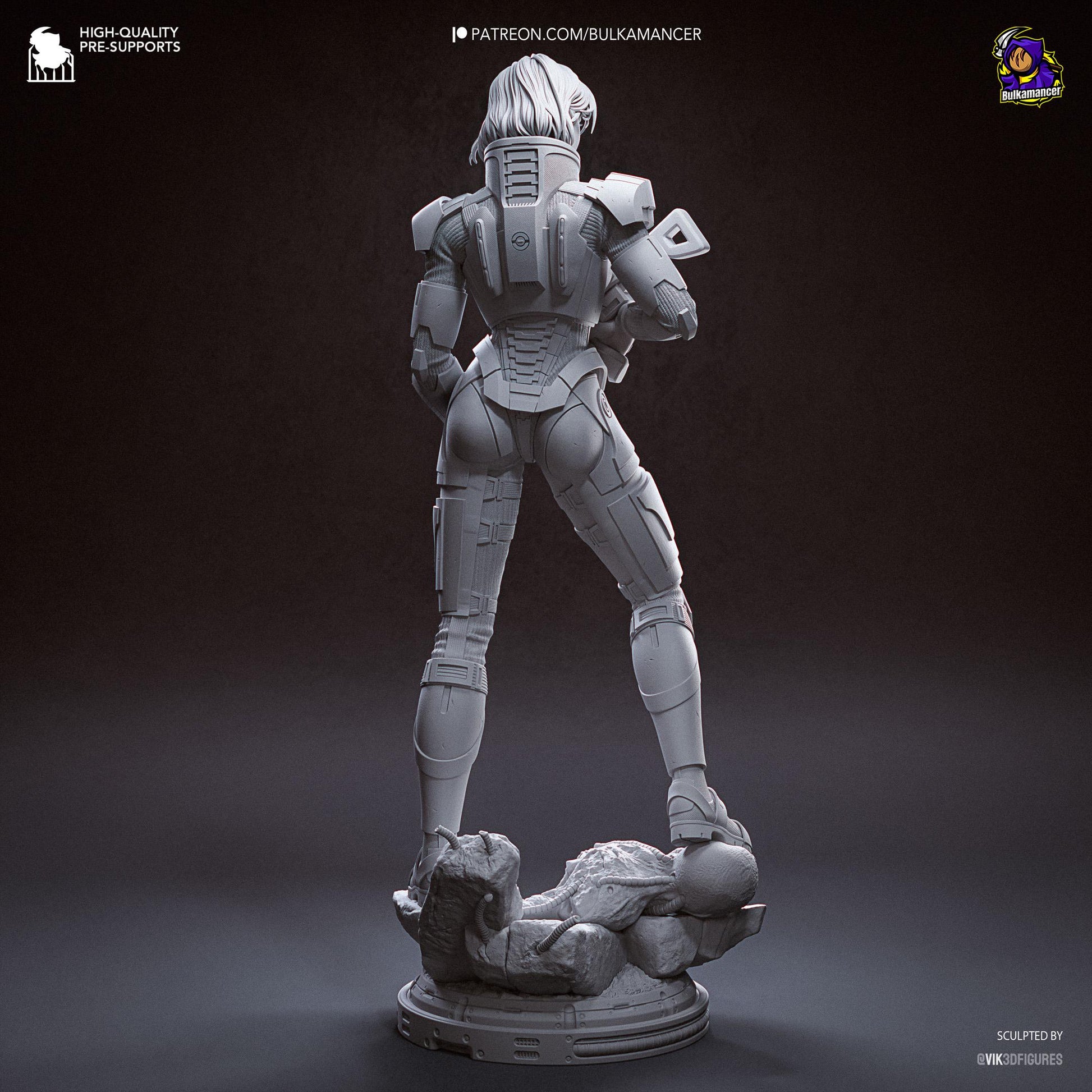 Red-Haired Armored Commander | Resin Garage Kit | Galactic Vanguard | Unpainted Figure