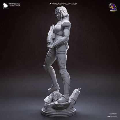 Red-Haired Armored Commander | Resin Garage Kit | Galactic Vanguard | Unpainted Figure