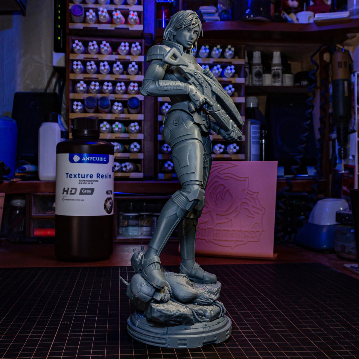 Red-Haired Armored Commander | Resin Garage Kit | Galactic Vanguard | Unpainted Figure