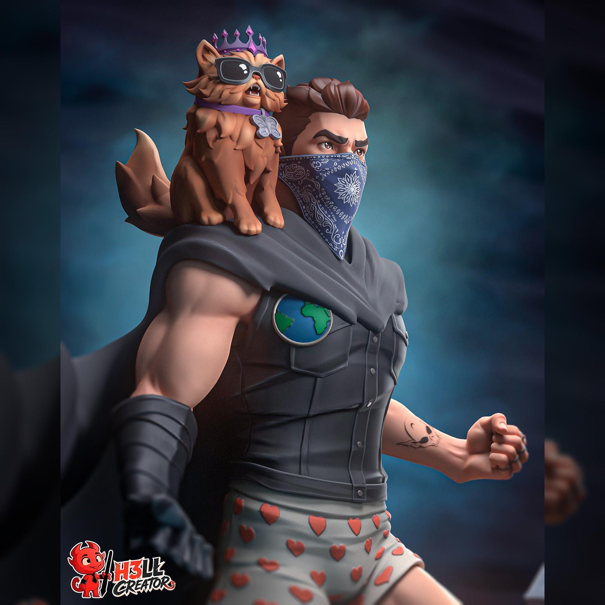 Masked Cape Bruiser & Crowned Cat | Resin Garage Kit | Dungeon Gauntlet | Unpainted Figure